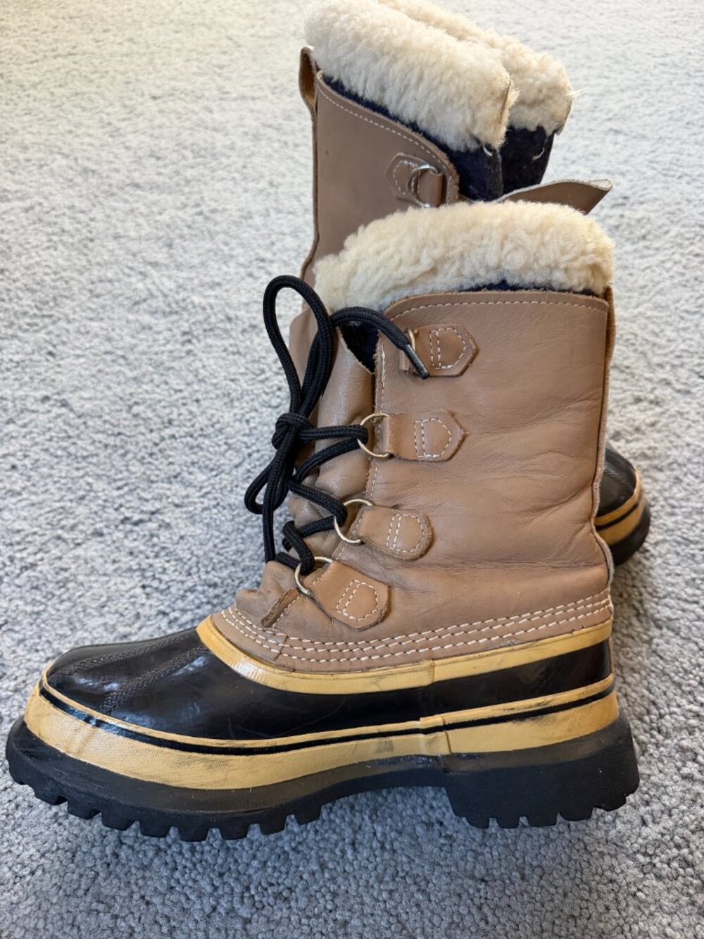 Vtg Sorel Caribou Boots Made In Canada Kaufman Wool Sz 6 Near Mint - Picture 4 of 12